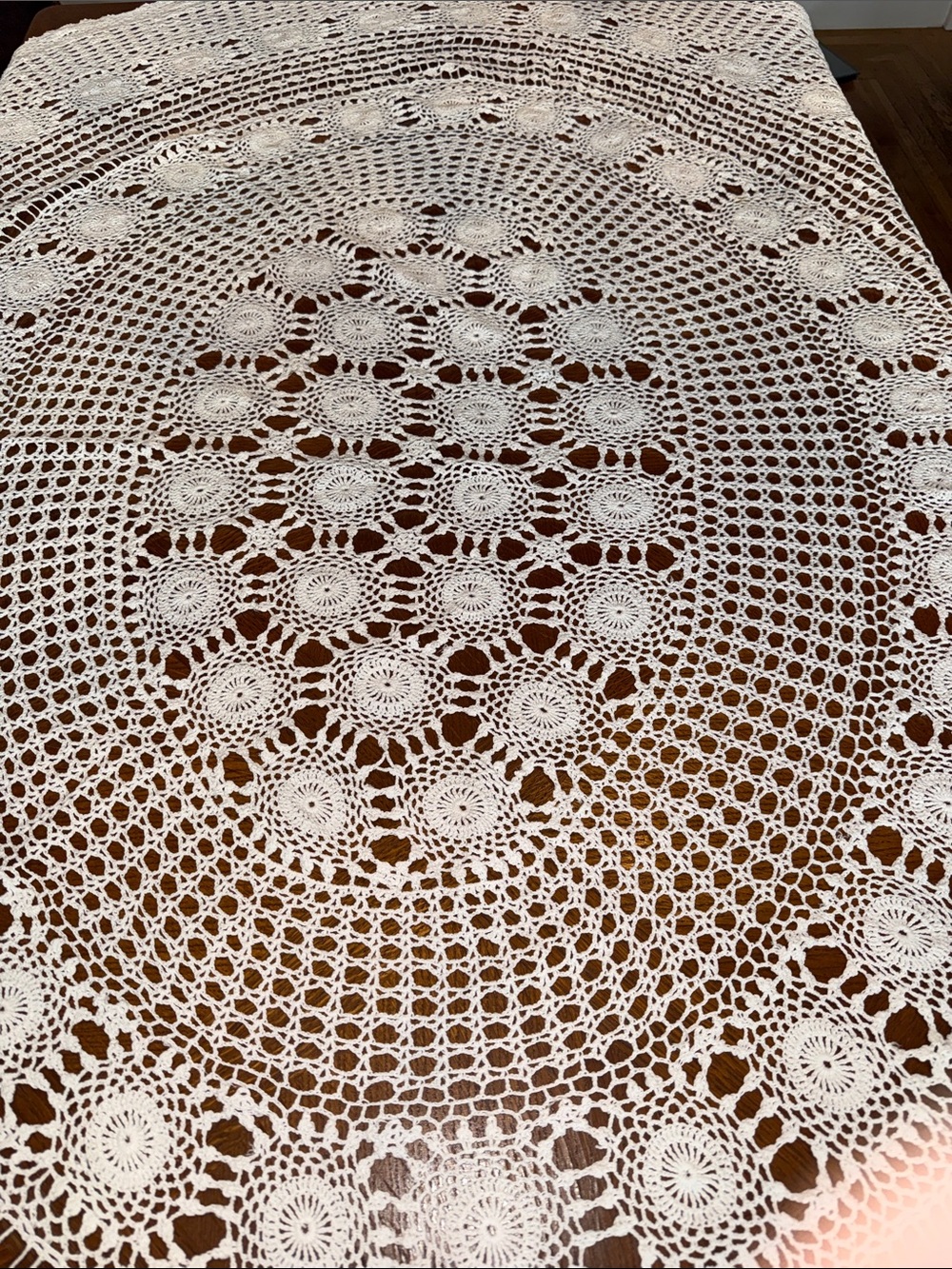 Antique lace tablecloth
